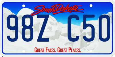 SD license plate 98ZC50