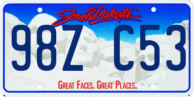 SD license plate 98ZC53