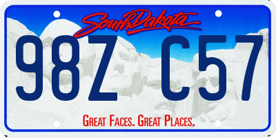 SD license plate 98ZC57