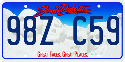 SD license plate 98ZC59
