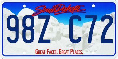SD license plate 98ZC72