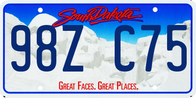 SD license plate 98ZC75