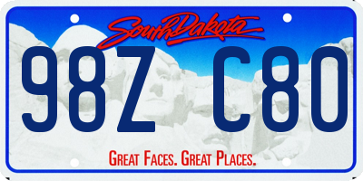 SD license plate 98ZC80