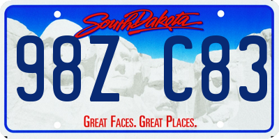 SD license plate 98ZC83