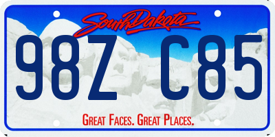 SD license plate 98ZC85