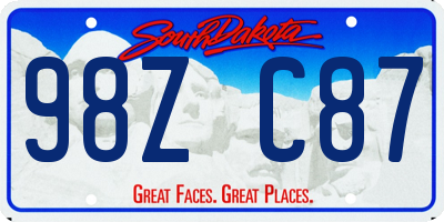 SD license plate 98ZC87