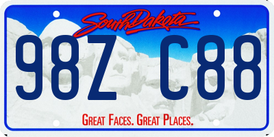 SD license plate 98ZC88