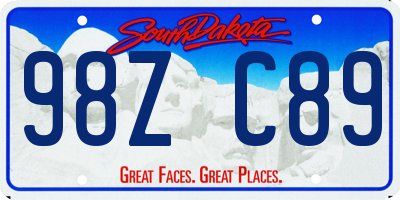 SD license plate 98ZC89