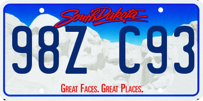 SD license plate 98ZC93