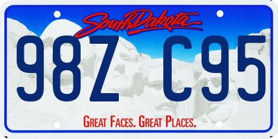 SD license plate 98ZC95