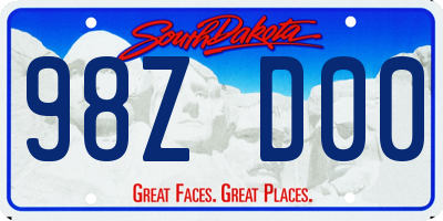 SD license plate 98ZD00