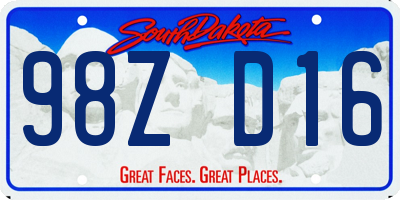 SD license plate 98ZD16
