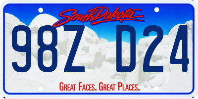 SD license plate 98ZD24