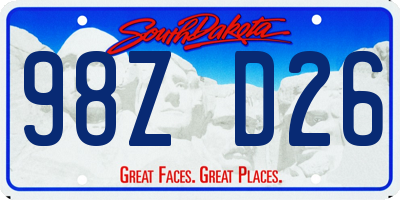 SD license plate 98ZD26