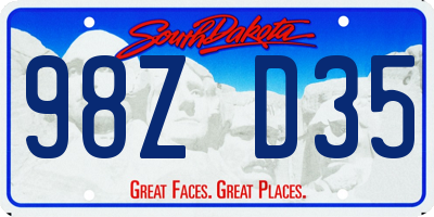 SD license plate 98ZD35
