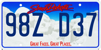 SD license plate 98ZD37