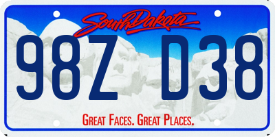 SD license plate 98ZD38