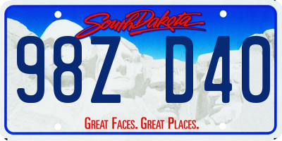SD license plate 98ZD40