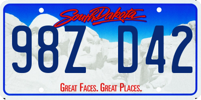 SD license plate 98ZD42