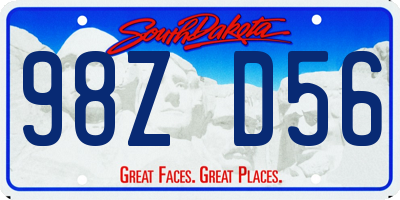 SD license plate 98ZD56