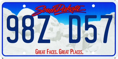 SD license plate 98ZD57