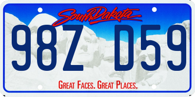 SD license plate 98ZD59