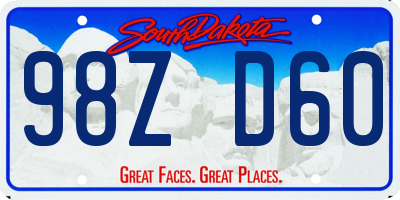 SD license plate 98ZD60