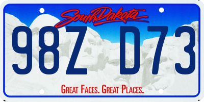 SD license plate 98ZD73