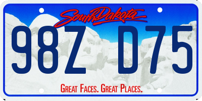 SD license plate 98ZD75