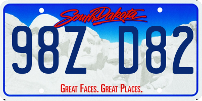SD license plate 98ZD82