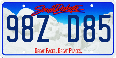 SD license plate 98ZD85
