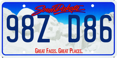 SD license plate 98ZD86
