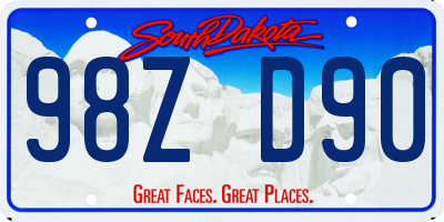 SD license plate 98ZD90