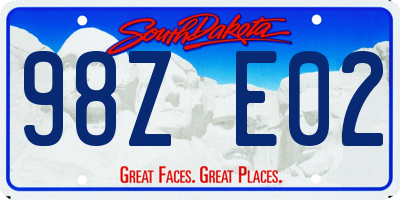 SD license plate 98ZE02