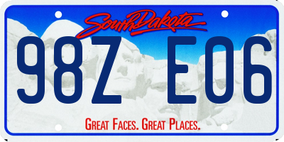 SD license plate 98ZE06