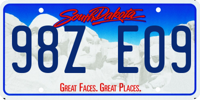 SD license plate 98ZE09