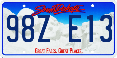 SD license plate 98ZE13