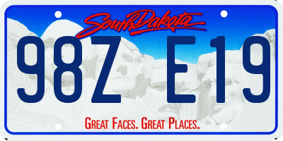 SD license plate 98ZE19