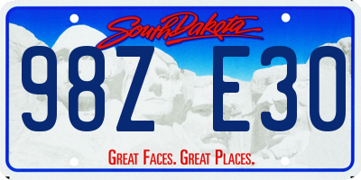 SD license plate 98ZE30