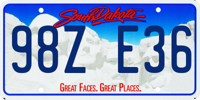 SD license plate 98ZE36