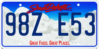 SD license plate 98ZE53