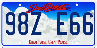 SD license plate 98ZE66