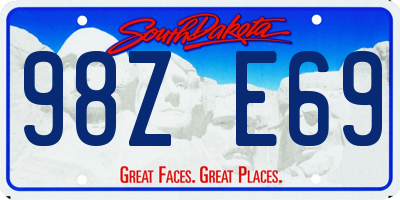 SD license plate 98ZE69