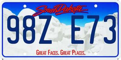 SD license plate 98ZE73