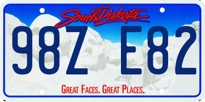 SD license plate 98ZE82