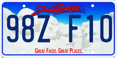 SD license plate 98ZF10