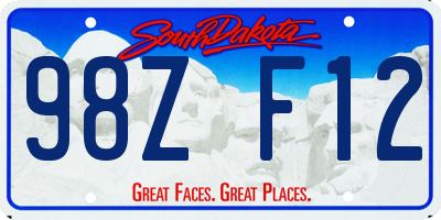 SD license plate 98ZF12
