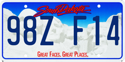 SD license plate 98ZF14
