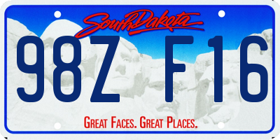 SD license plate 98ZF16