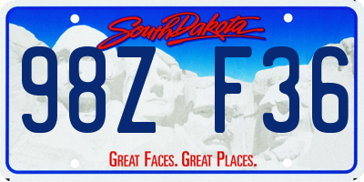 SD license plate 98ZF36